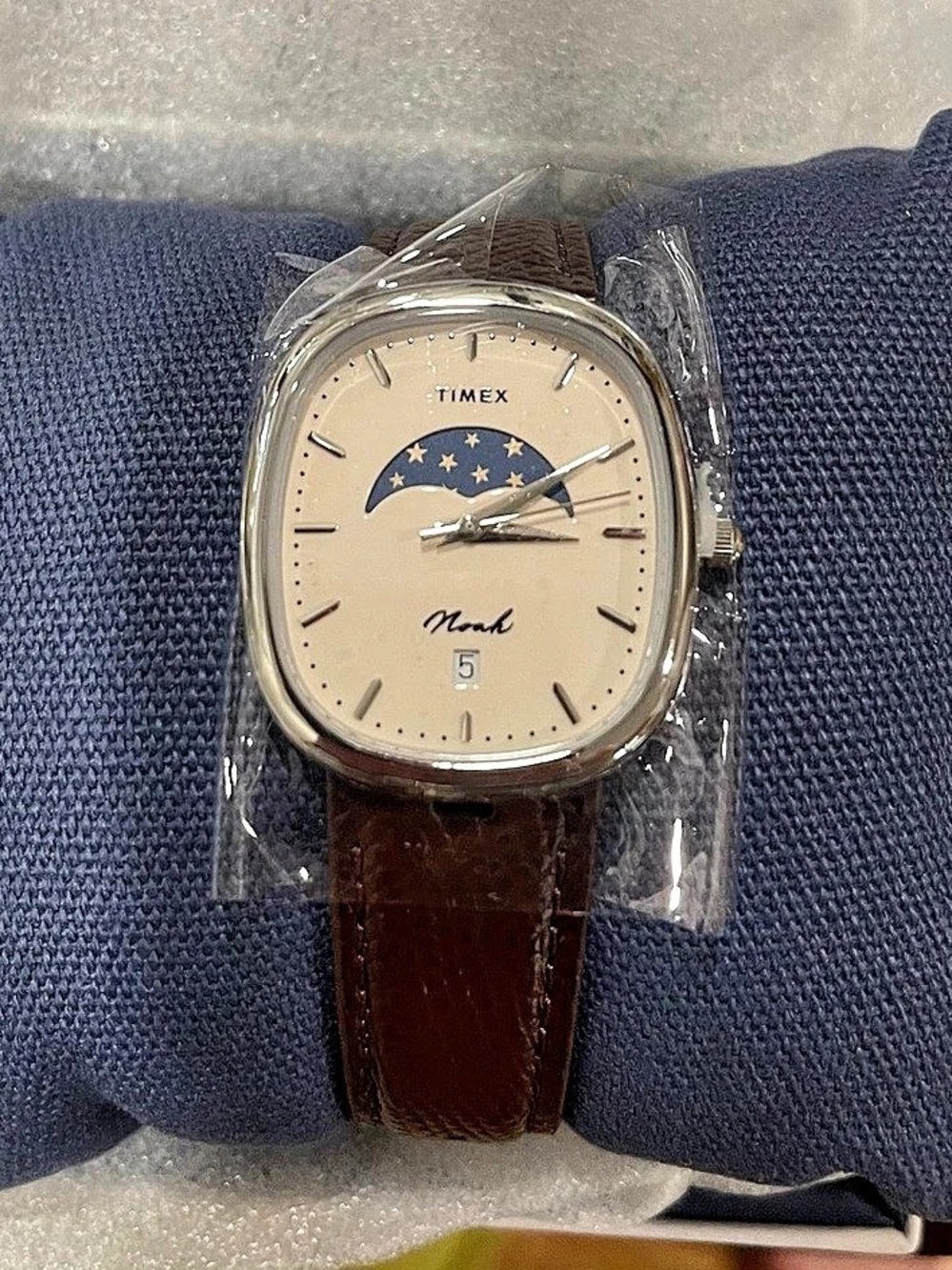Timex Noah Watch Brown Leather-Look Strap NWT